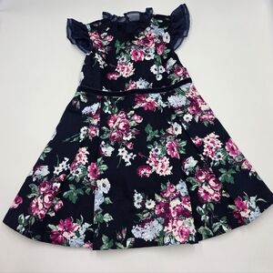 Janie and Jack Floral Satin Ruffle dress size 3